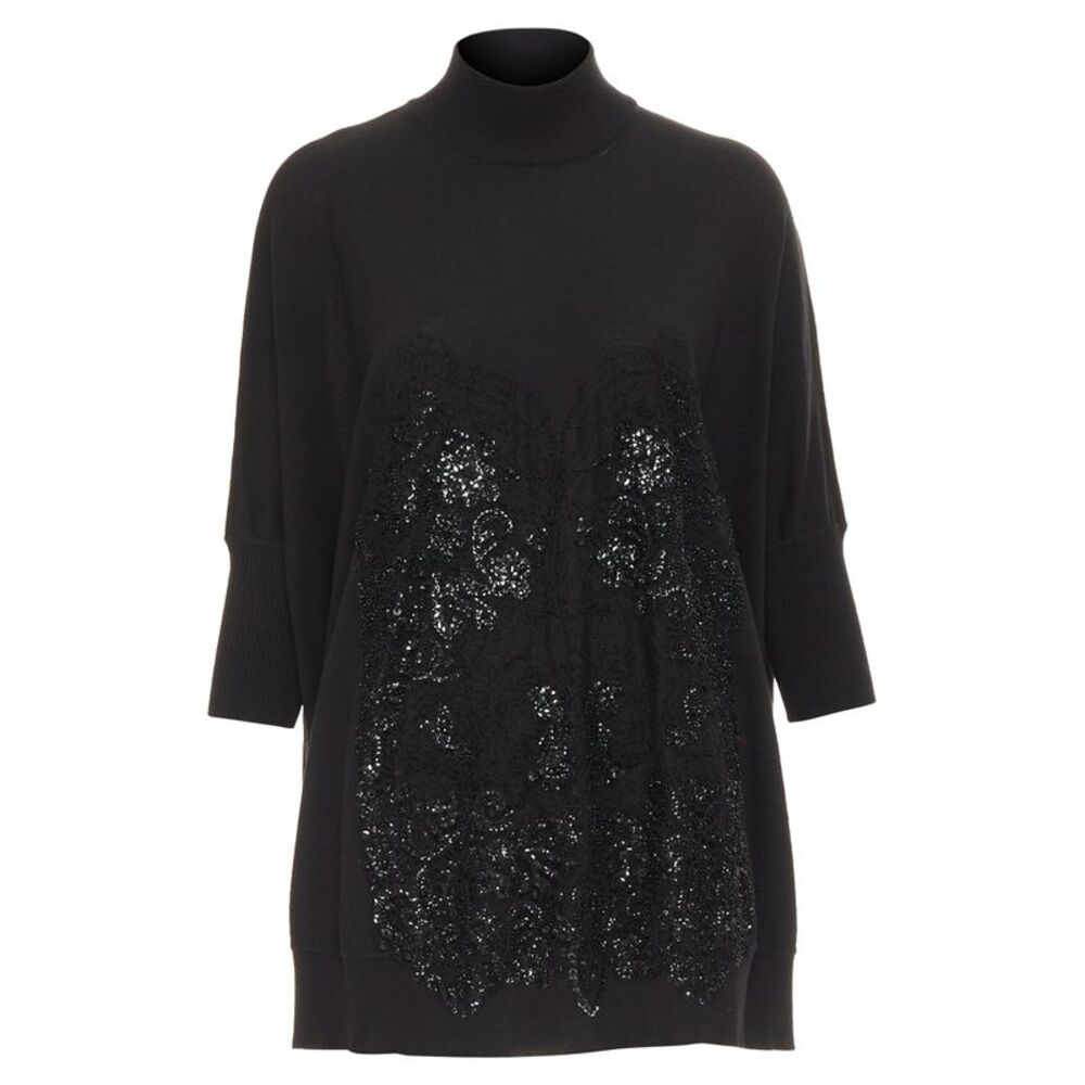 Givenchy wool blend sequin lace turtleneck tunic